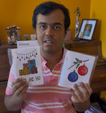 Christmas Greeting Cards - ( Set of 5 cards)