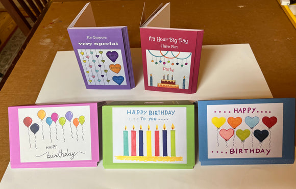 Birthday Greeting Cards - (Set of 5)