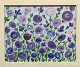 Abstract Purple Flowers - 16” x 20” (Framed)